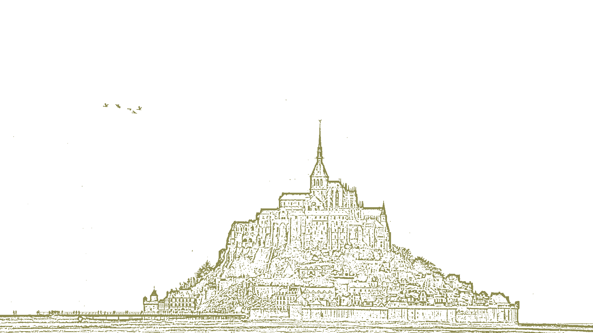 Dessin représentant le Mont-Saint-Michel