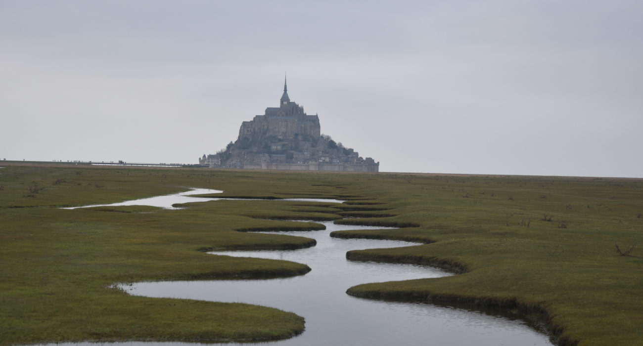 Rivières sinueuses vers le Mont-Saint-Michel