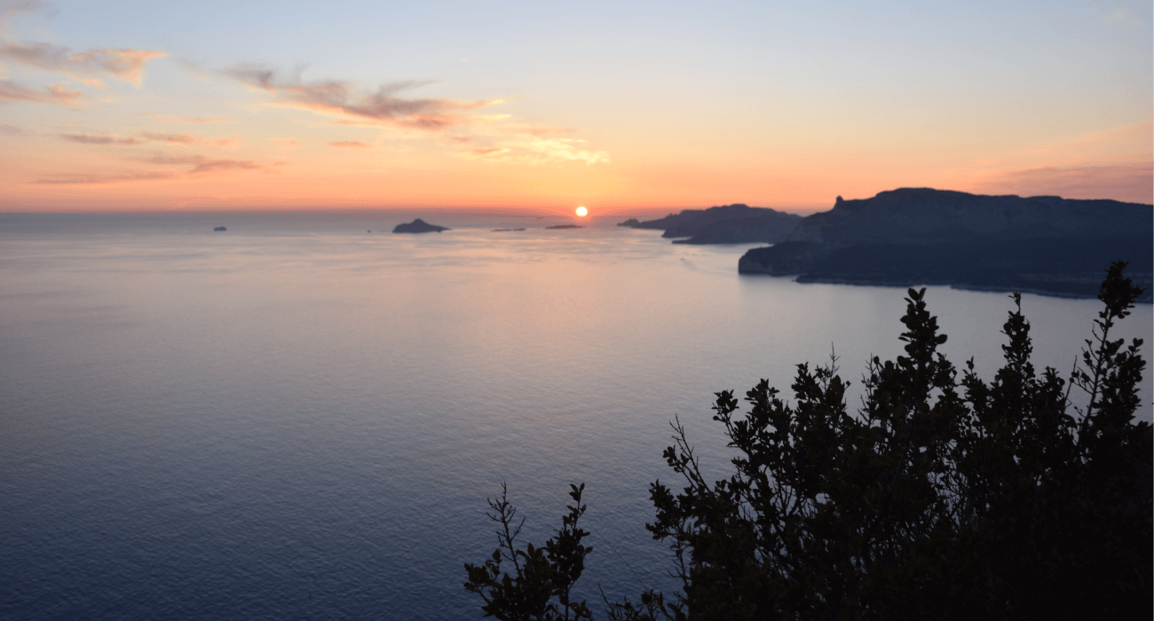 Coucher de soleil sur la Route des Crêtes de Cassis