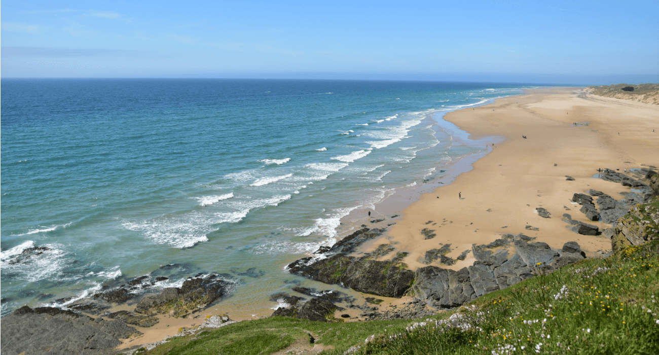 Plage depuis les falaises de Barneville-Carteret